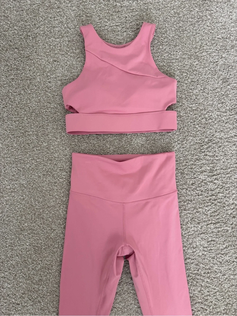 ANTONIO MELANI Pink High-Waist Leggings & Crop Tank Set